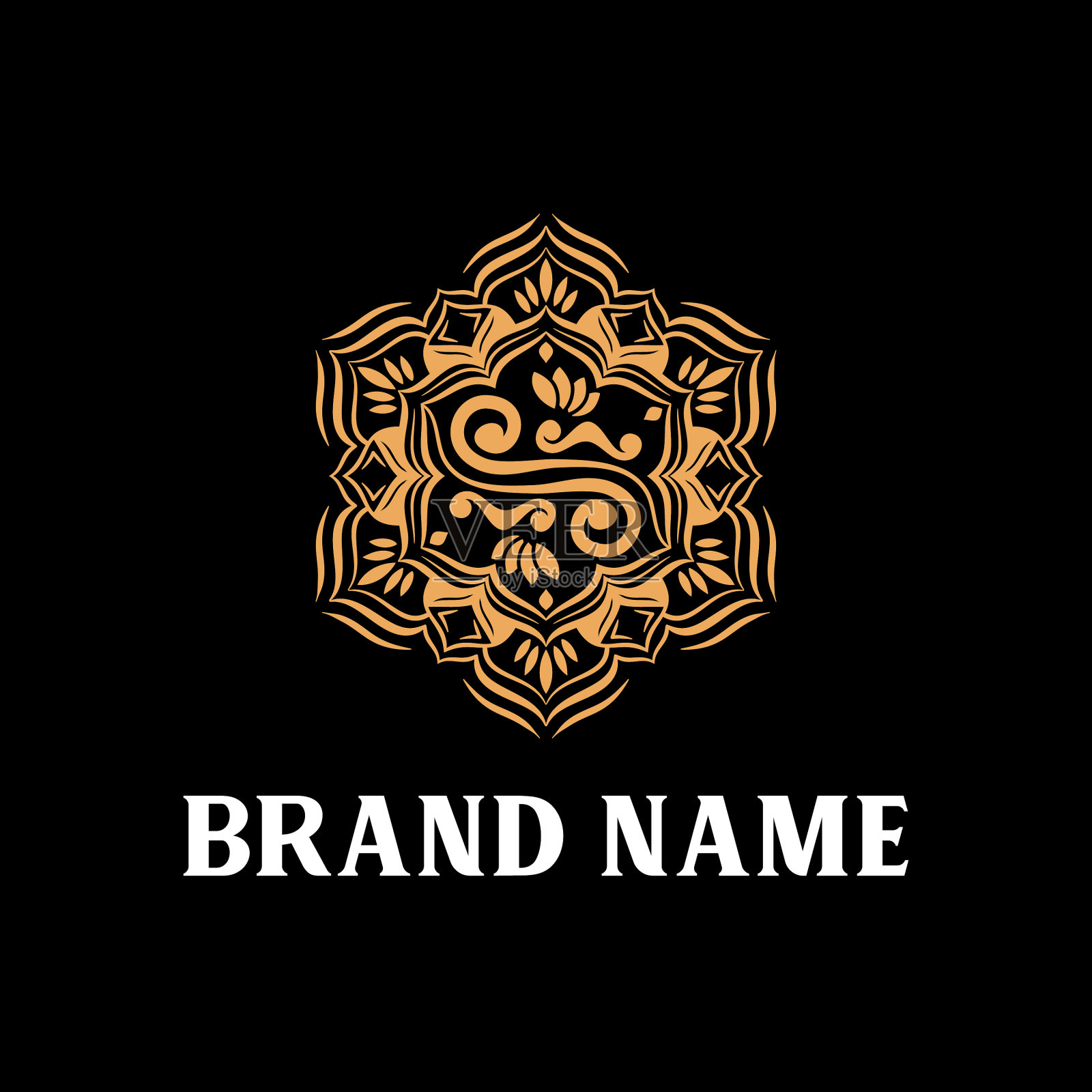 美丽经典的曼荼罗标志创意概念插画图片素材