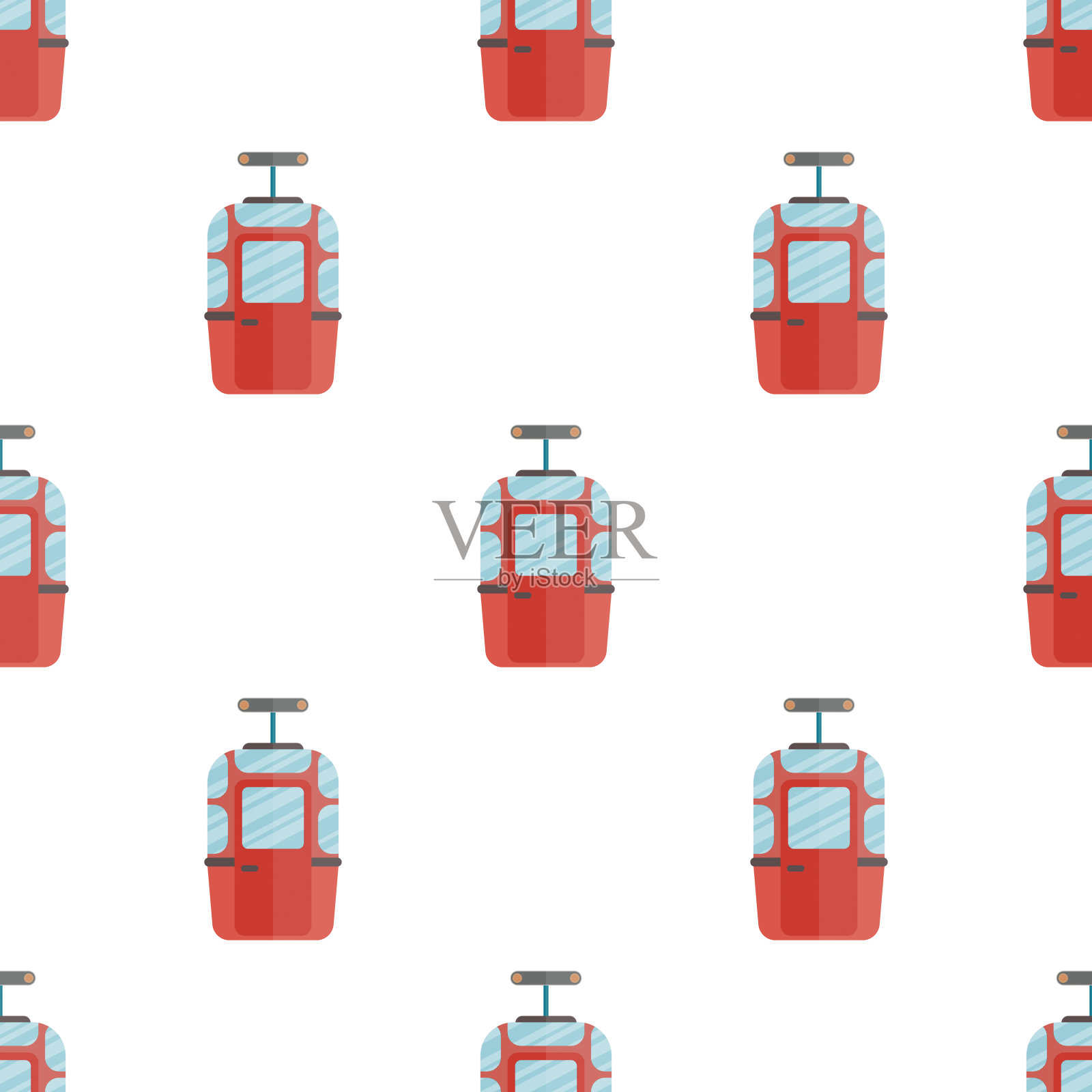 无缝模式与滑雪电梯。滑雪胜地和冬季运动用的滑雪缆车。设计旅游。矢量插图缆车。插画图片素材