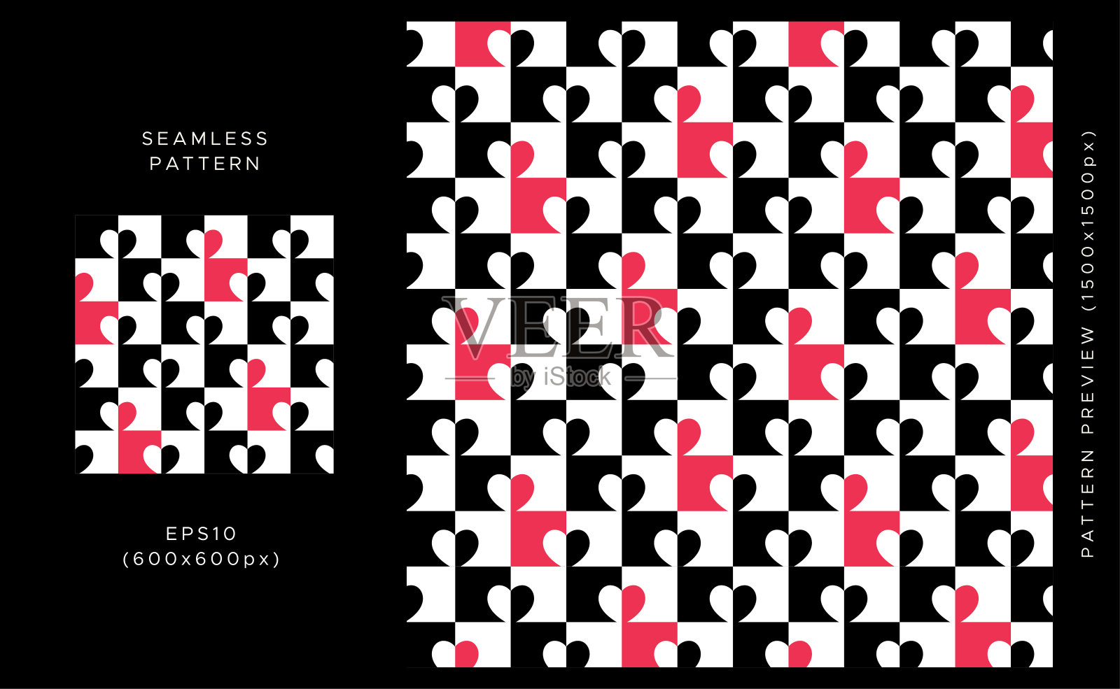 情人节无缝图案背景，抽象无缝图案背景，情人节数码纸，爱心无缝图案，心形数码纸插画图片素材