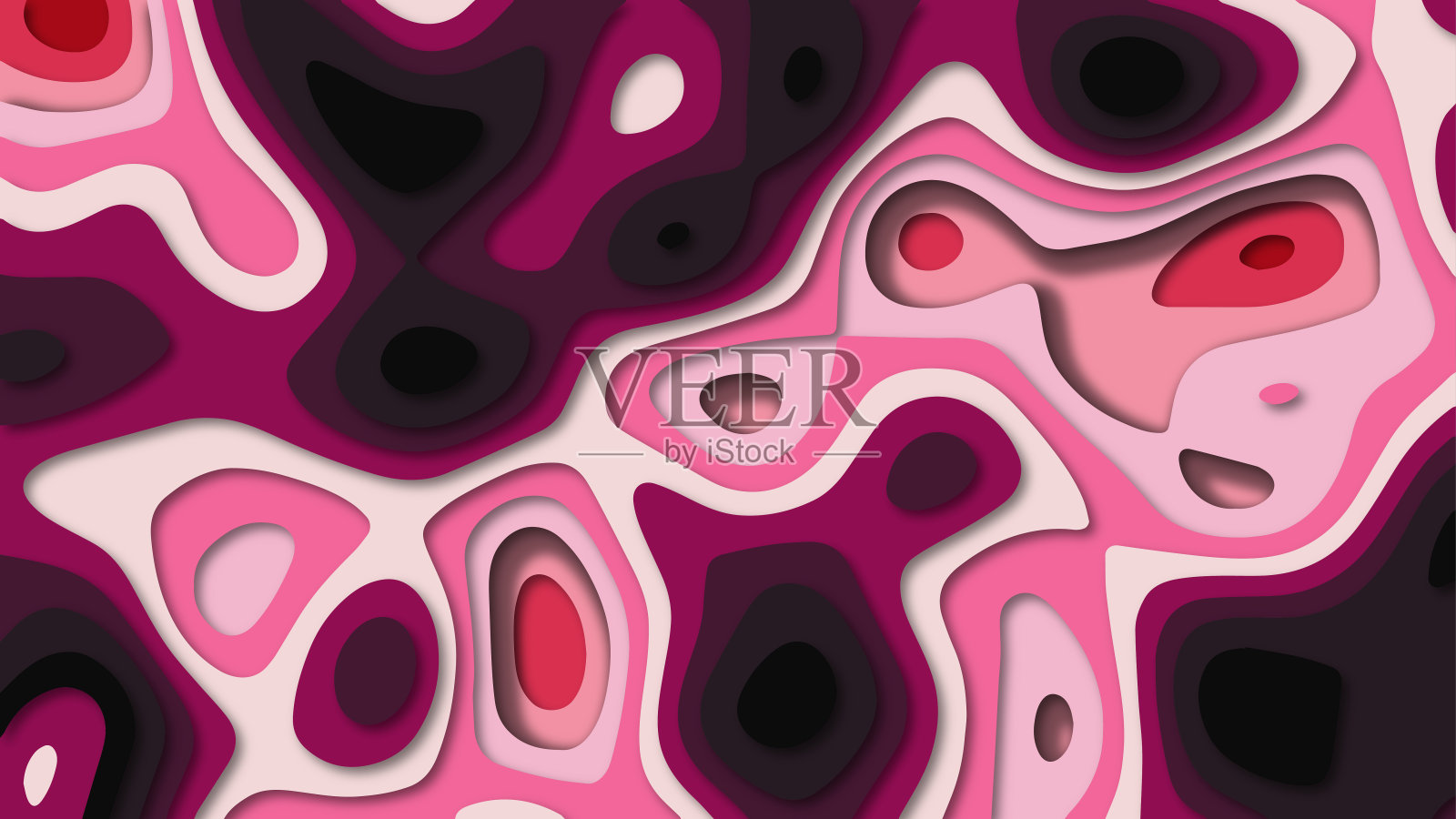 图案在卡通裁剪风格插画图片素材