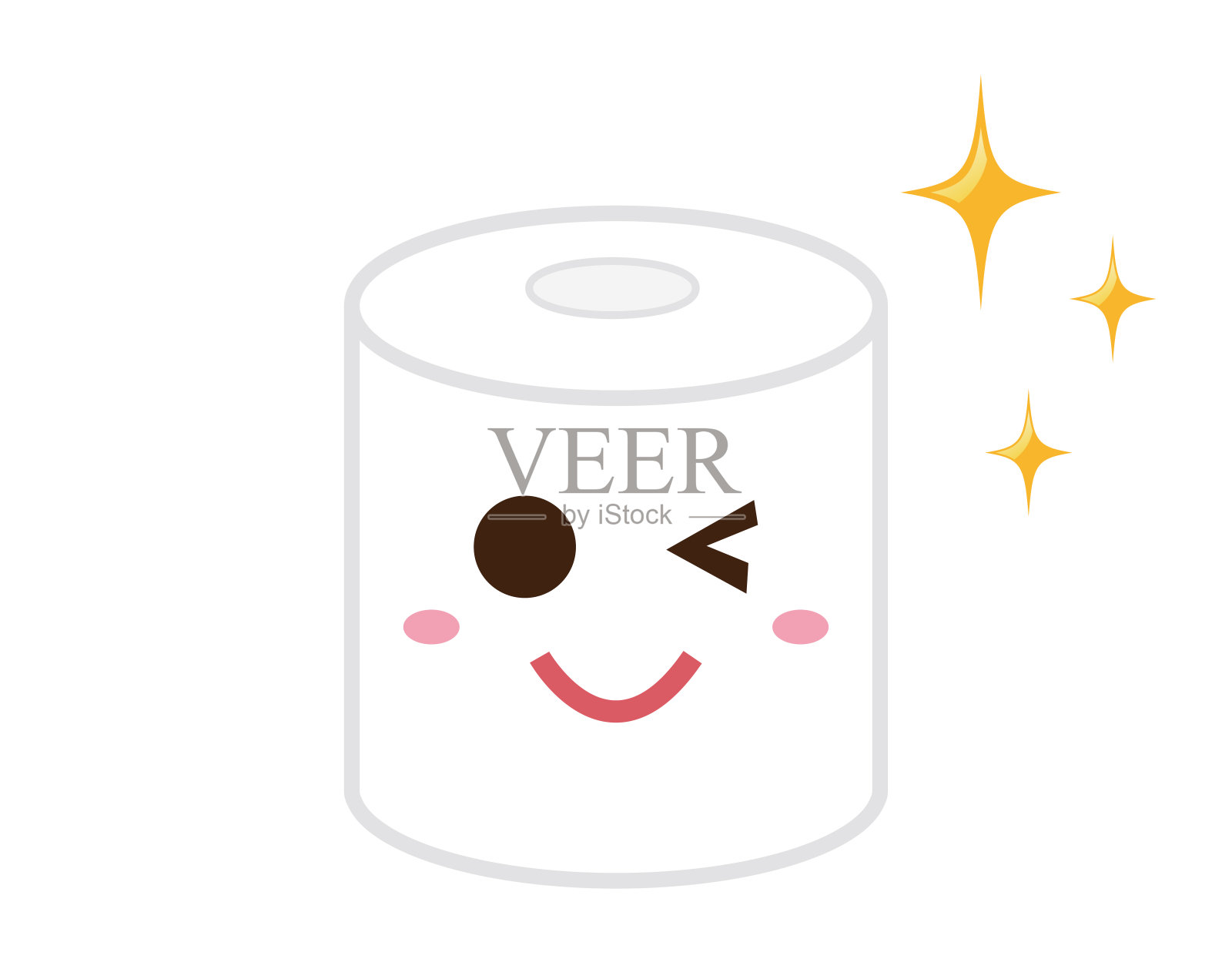 厕纸矢量图。卫生间用品。的性格。插画图片素材