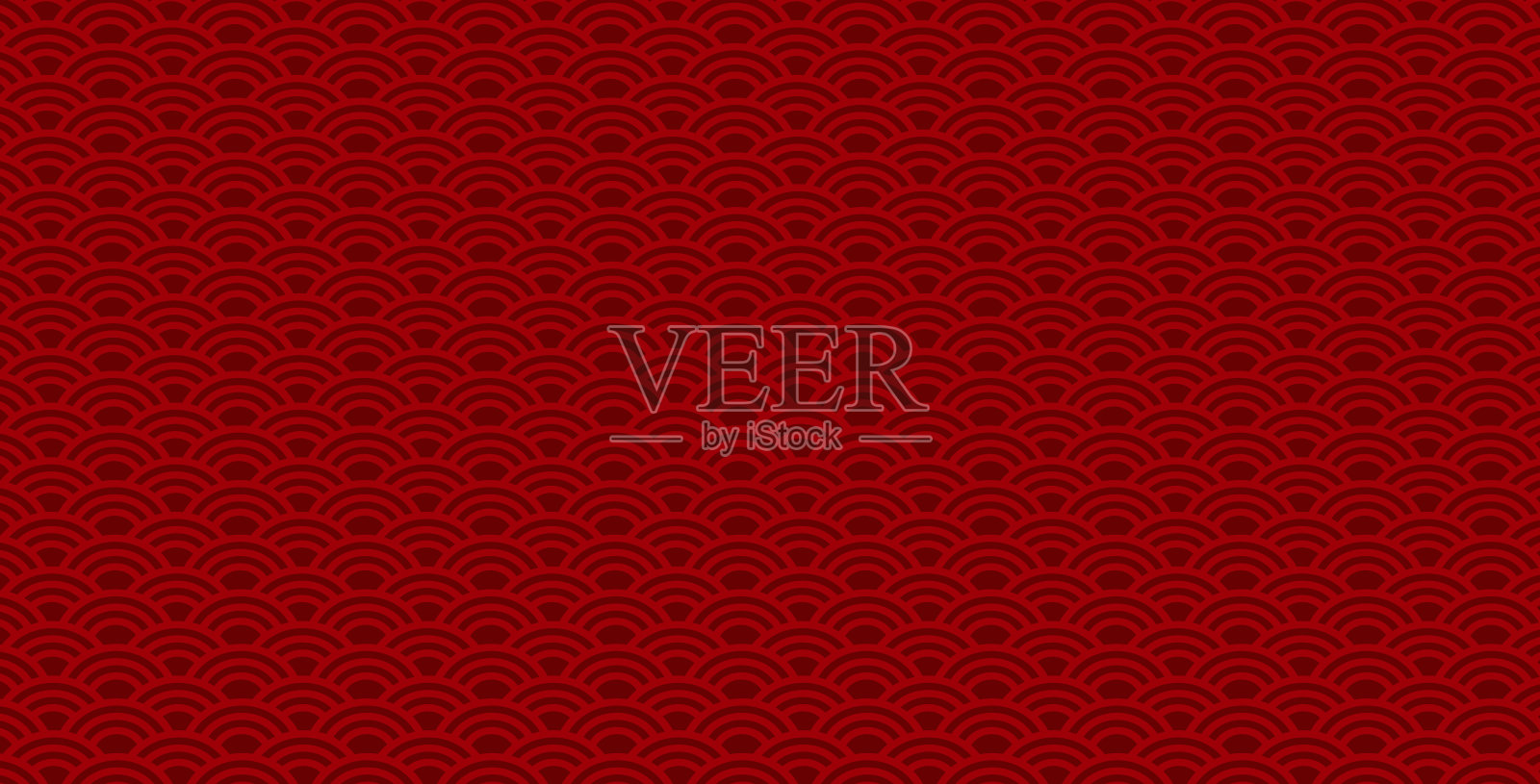 不同的中国鱼鳞背景。红色的鱼鳞无缝图案。无尽的纹理可以用于墙纸，图案填充，表面纹理。矢量图插画图片素材