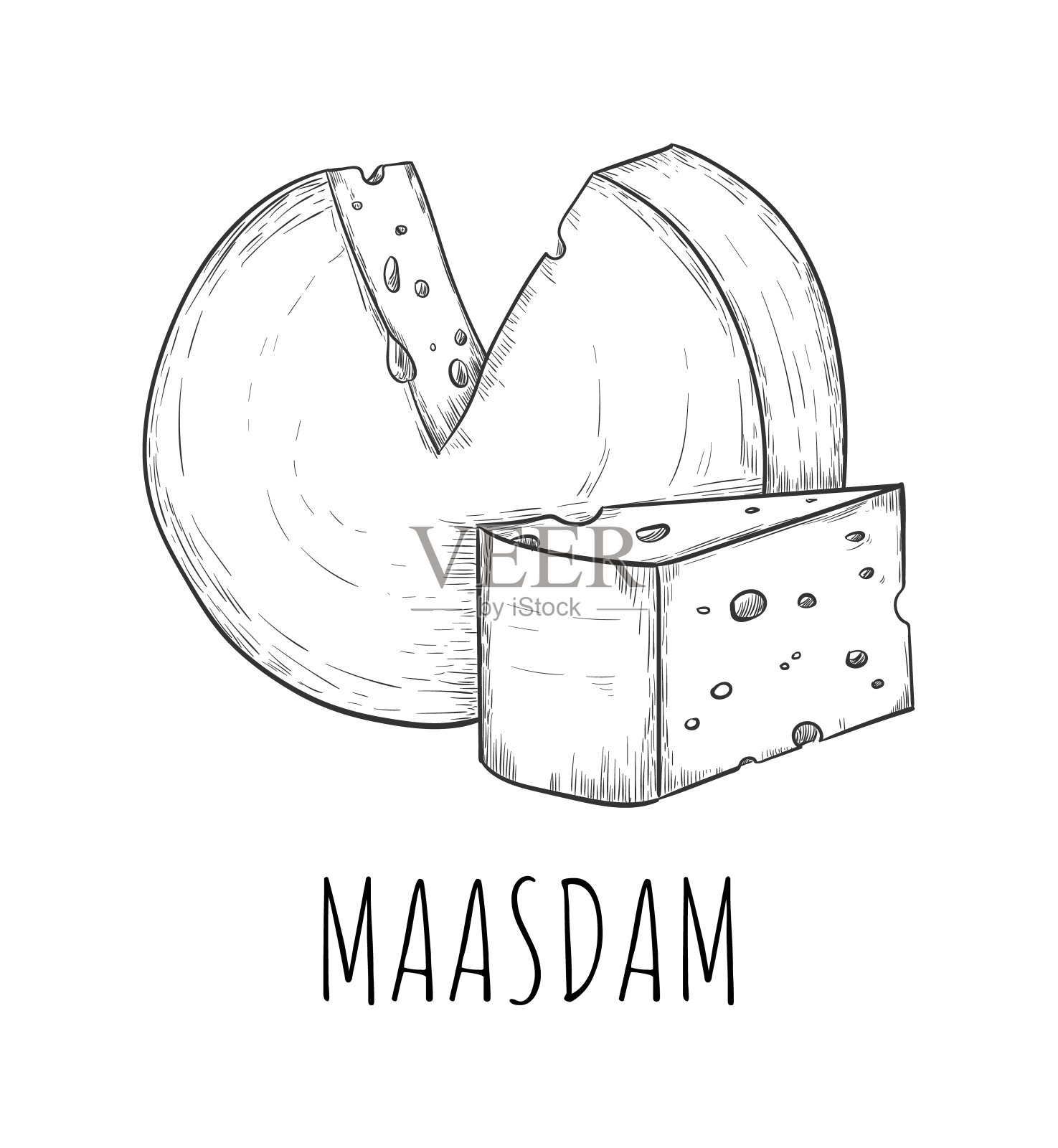 马斯丹奶酪乳制品食品示意图插画图片素材