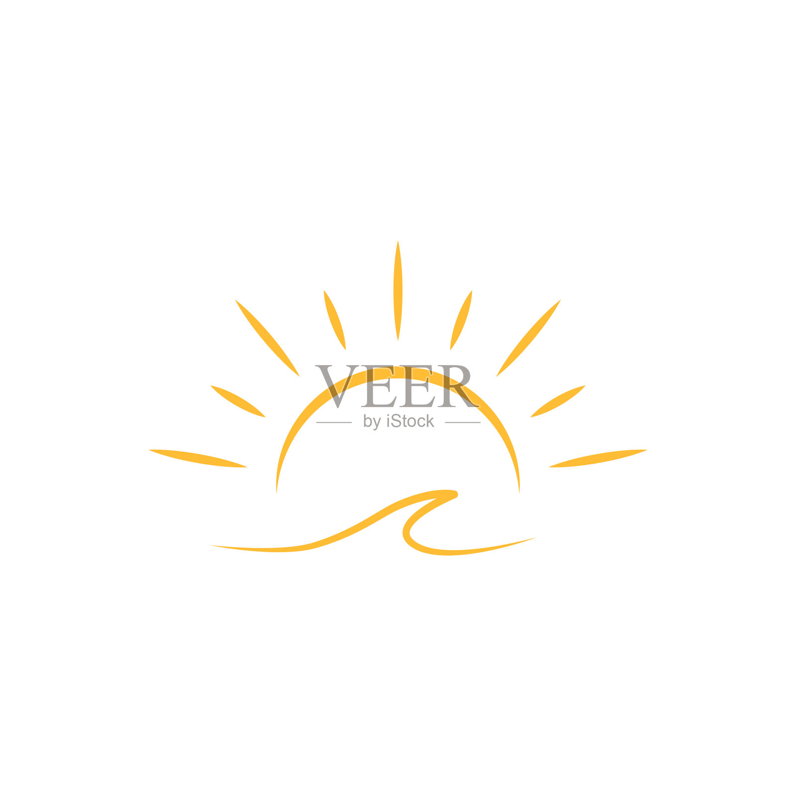 半太阳下山图标矢量日落概念平面设计，标志，网站，社交媒体，移动应用程序，ui插图图标素材