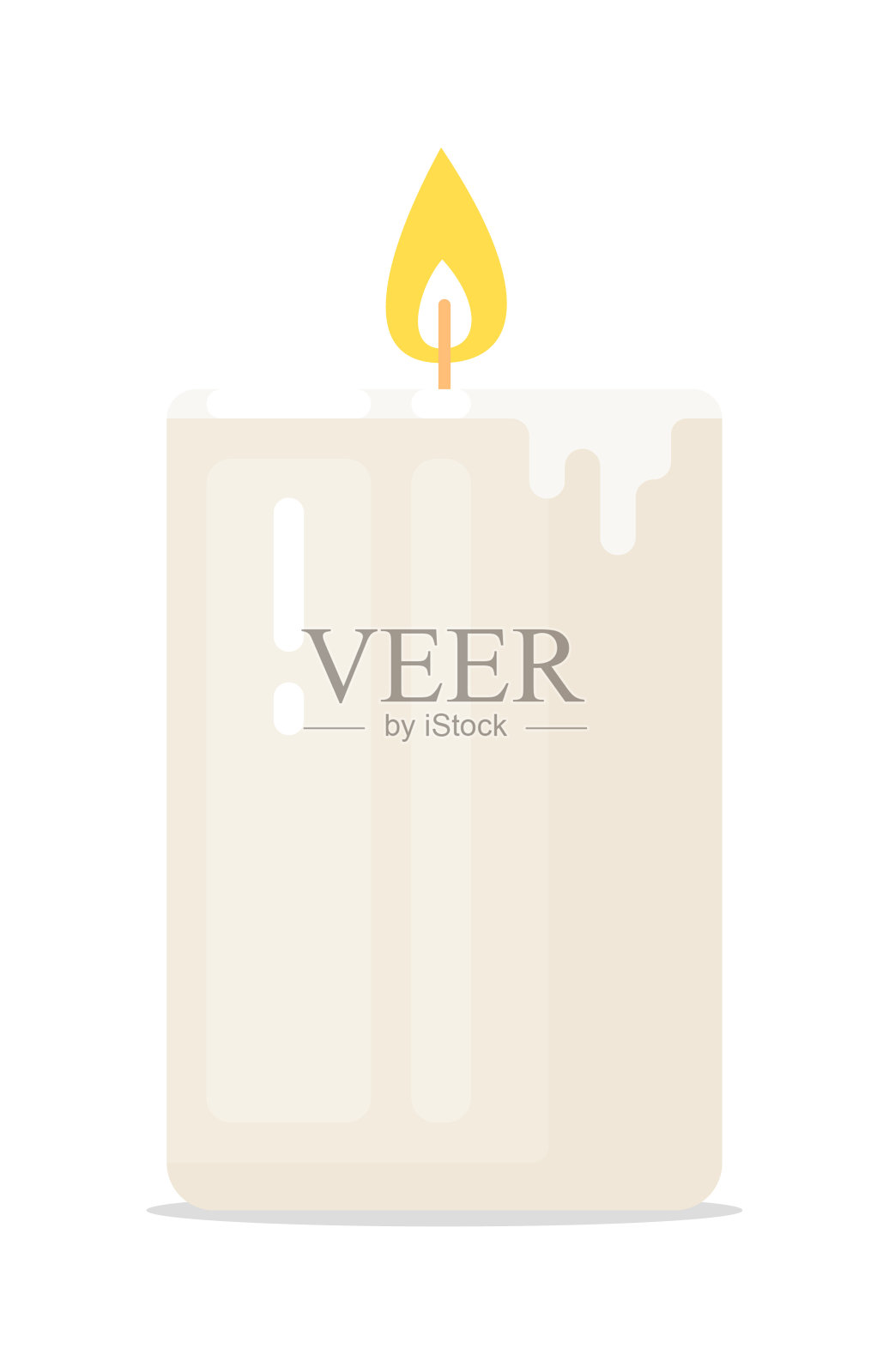 蜡烛与燃烧的火焰圣诞节装饰插画图片素材