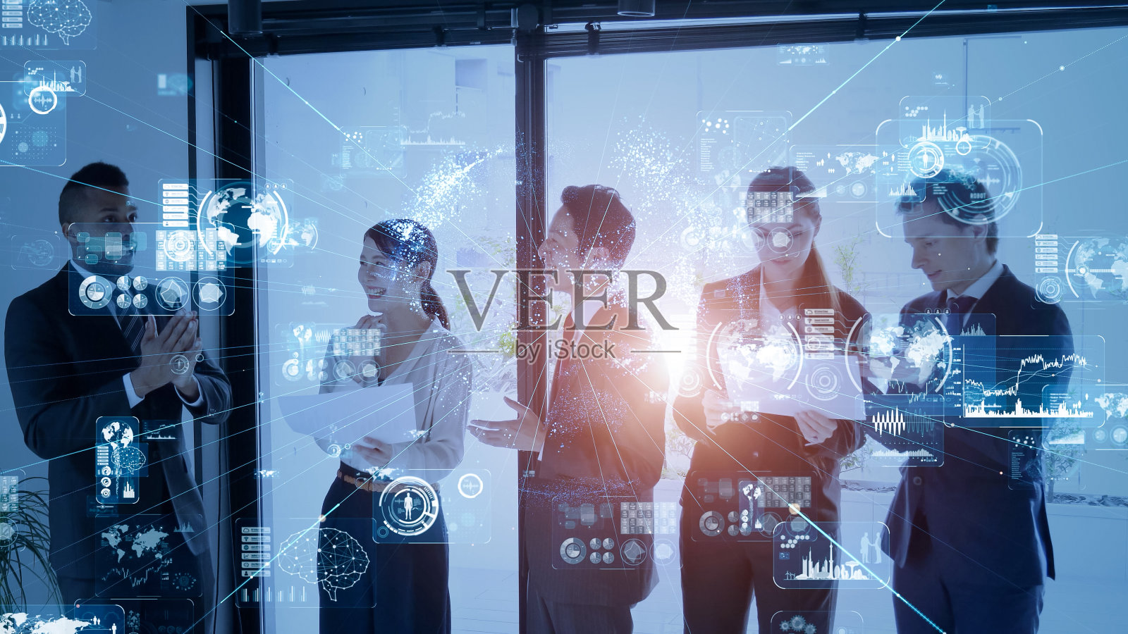 商业通讯网络概念。软件即服务。数字转换。照片摄影图片