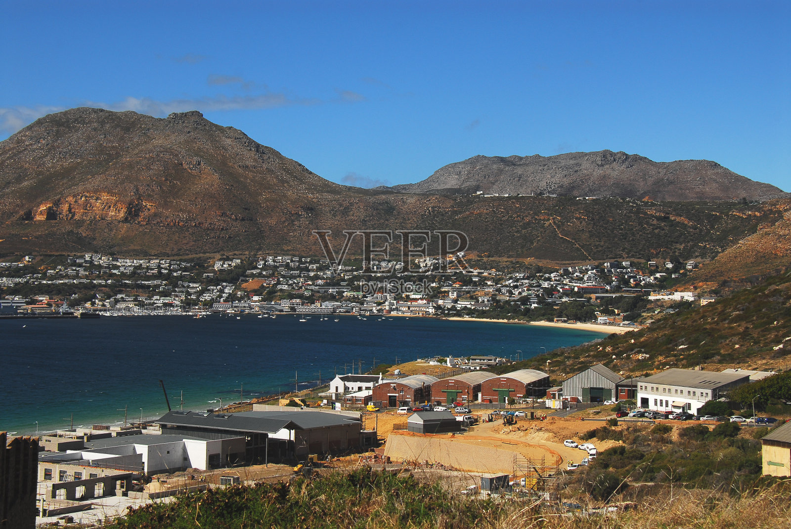 非洲-西蒙镇和福斯湾全景照片摄影图片