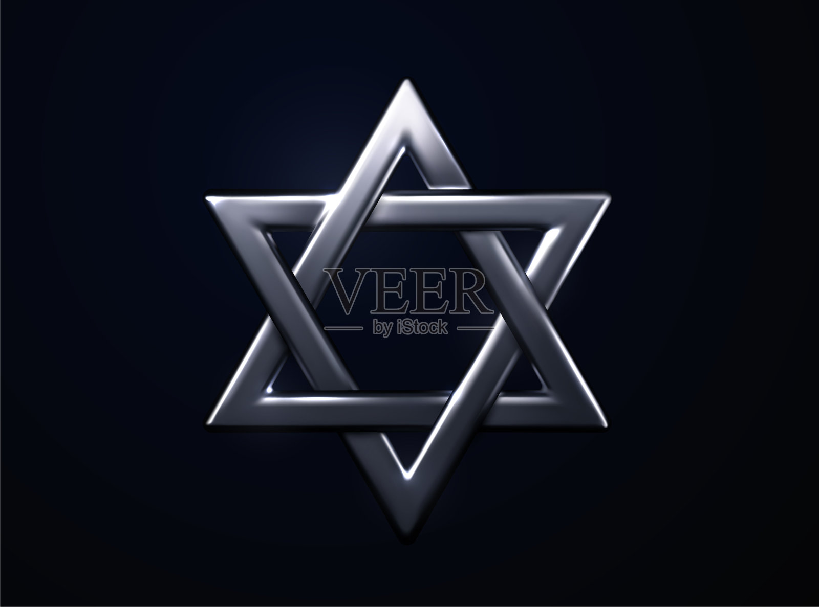 大卫之星的银标志。插画图片素材