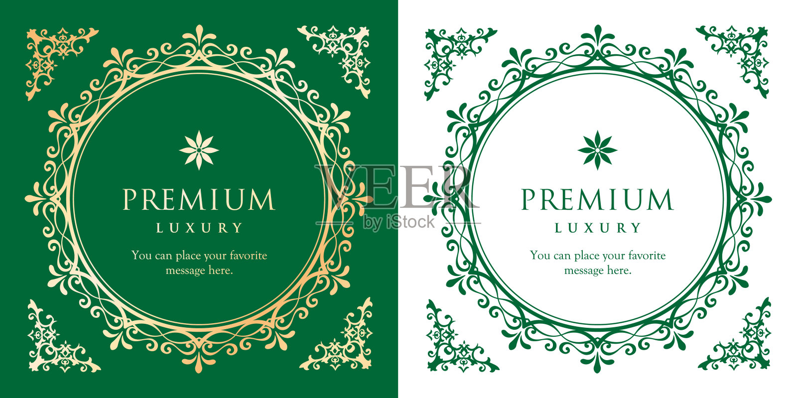 各式各样的古董框架材料和装饰材料的设计插画图片素材