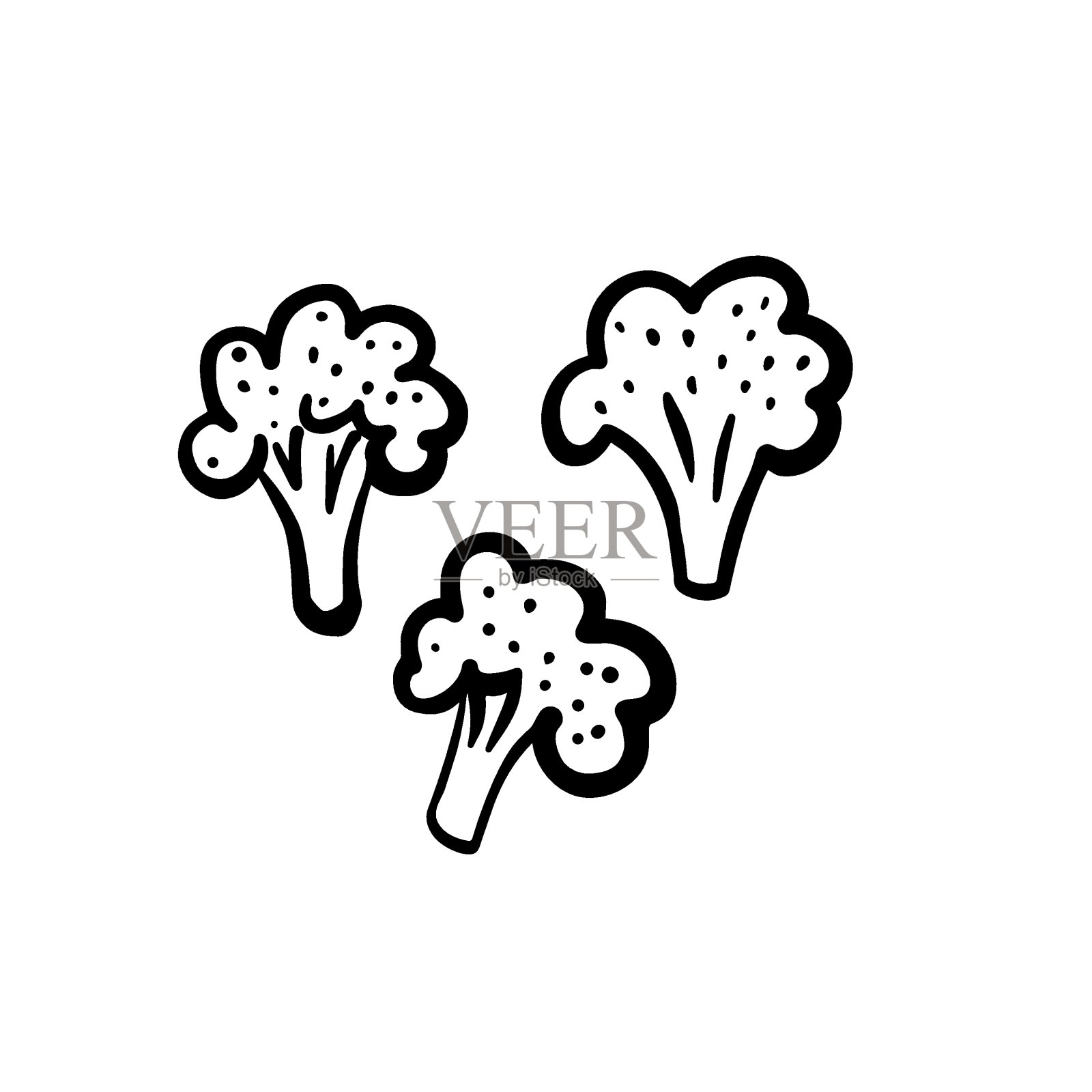 卡通花椰菜套装插画图片素材