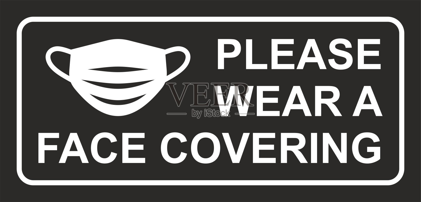 医用口罩标志。请戴上口罩。必须戴口罩。没有面罩，禁止进入。插画图片素材