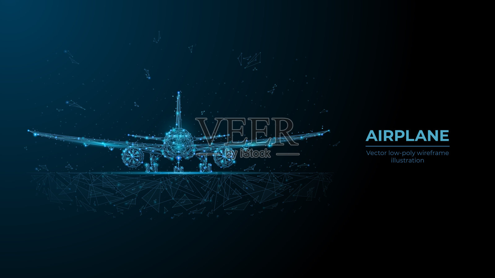 抽象飞机的低多边形插图插画图片素材