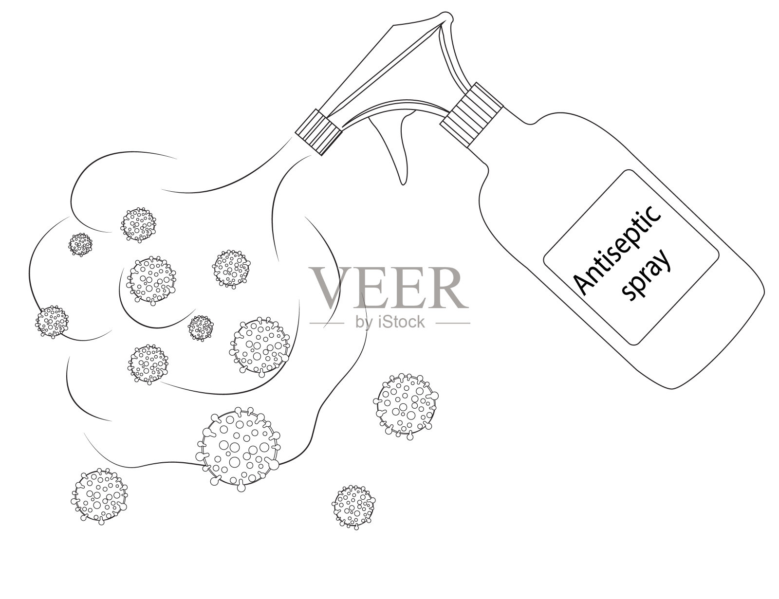 消毒喷雾插画图片素材