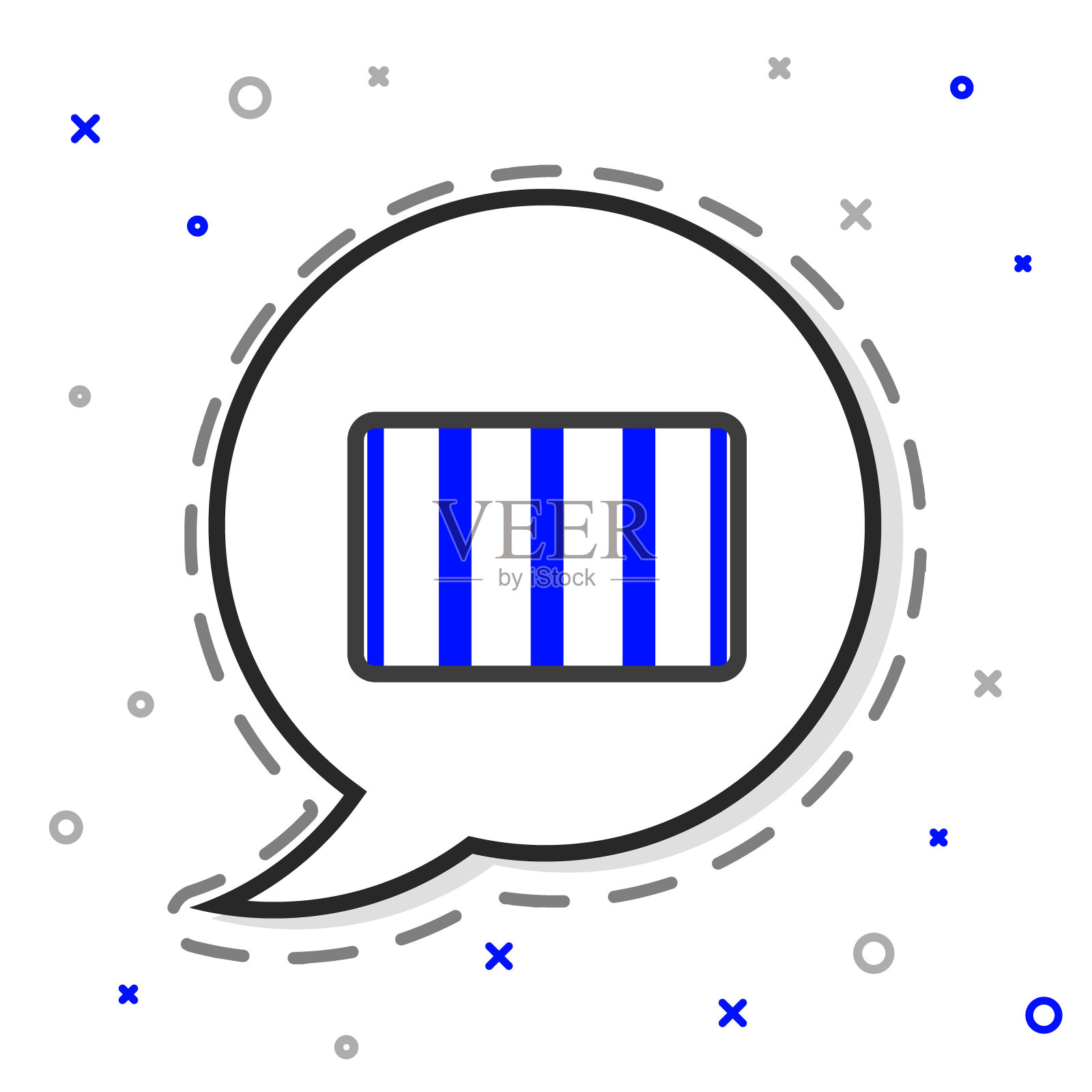 线条调色板指南图标隔离在白色背景上。模块化的网格。色彩斑斓的轮廓的概念。向量图标素材