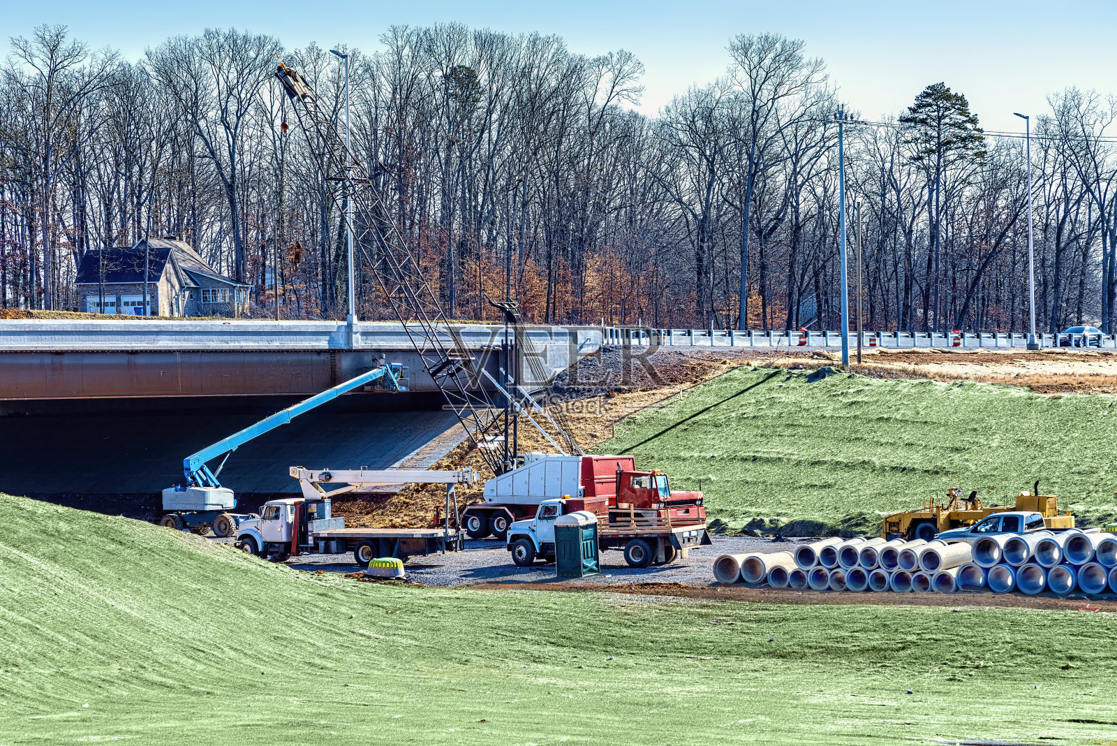 桥梁立交桥施工照片摄影图片