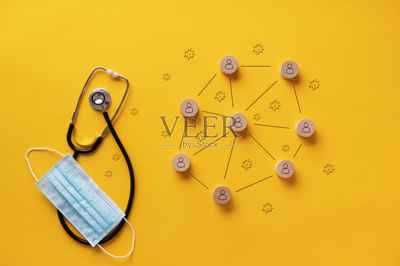 新冠肺炎概念形象的传播照片摄影图片