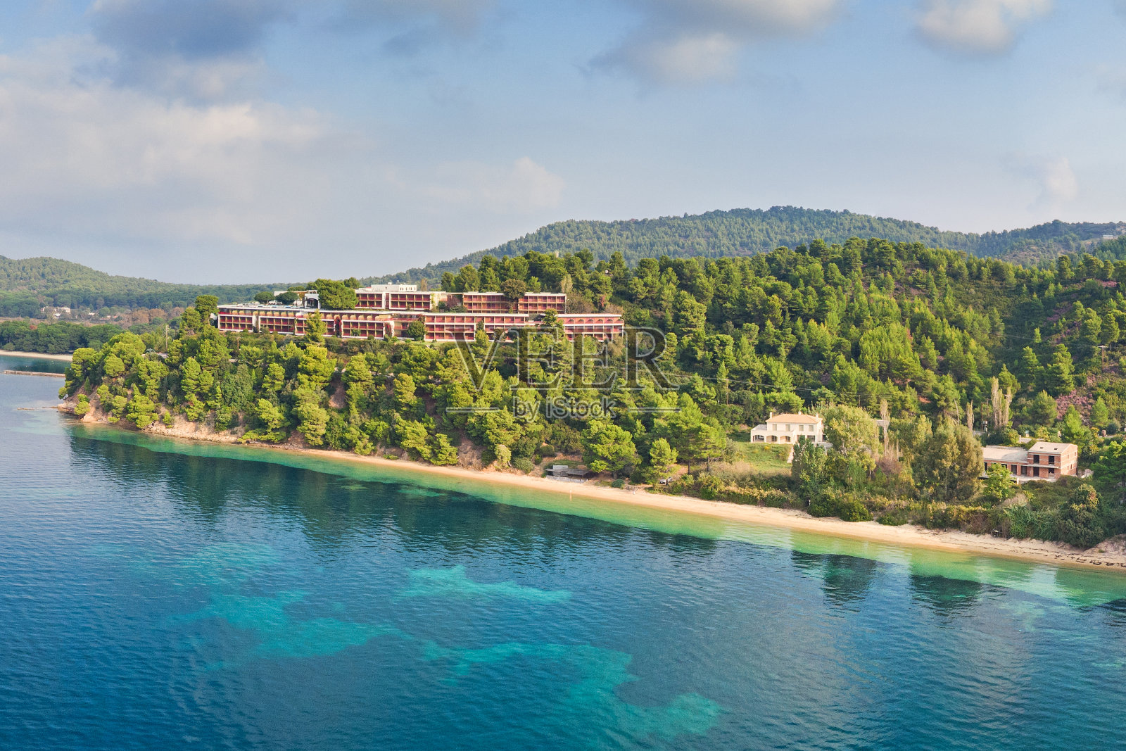 希腊斯基亚索斯的马拉塔和卡塔琳娜海滩照片摄影图片