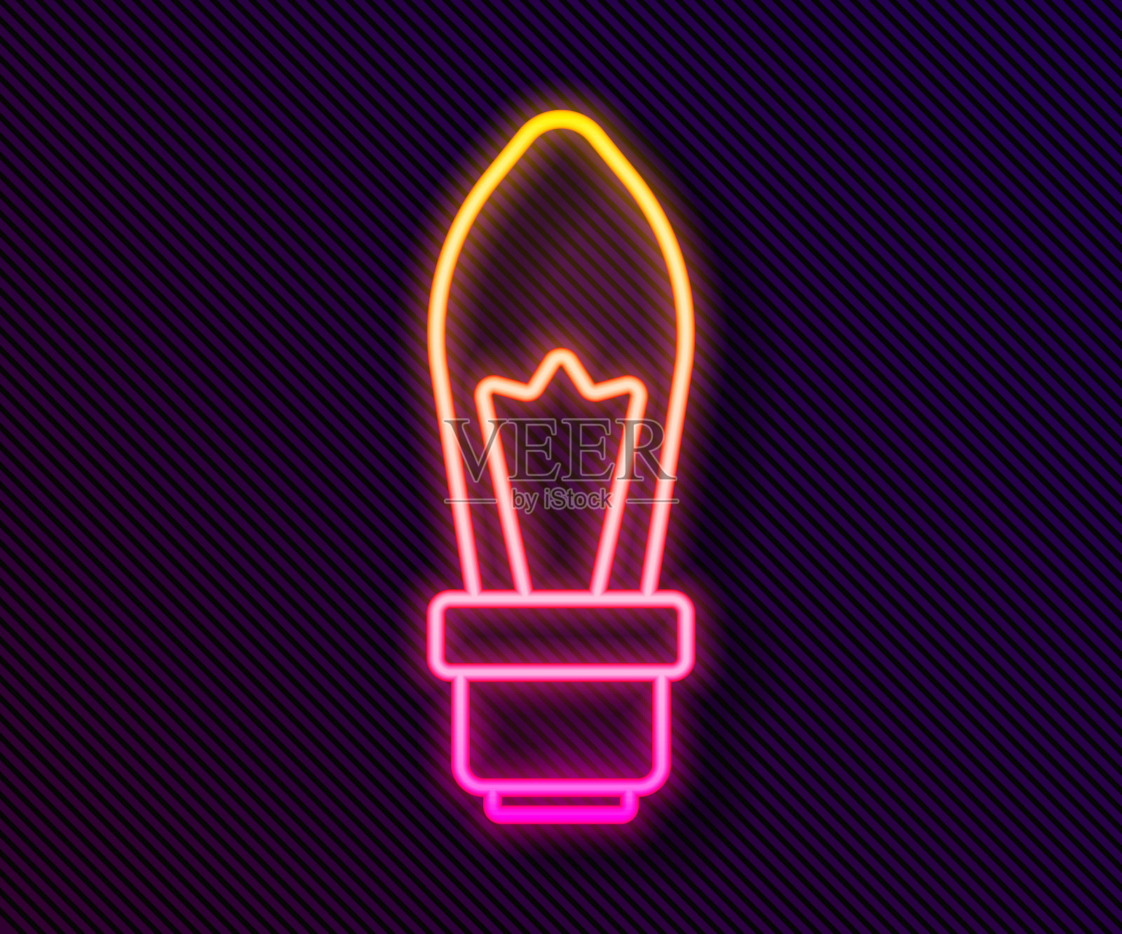 发光的霓虹灯线灯泡与概念的想法图标孤立在黑色的背景。能量和理念的象征。灵感的概念。向量插画图片素材