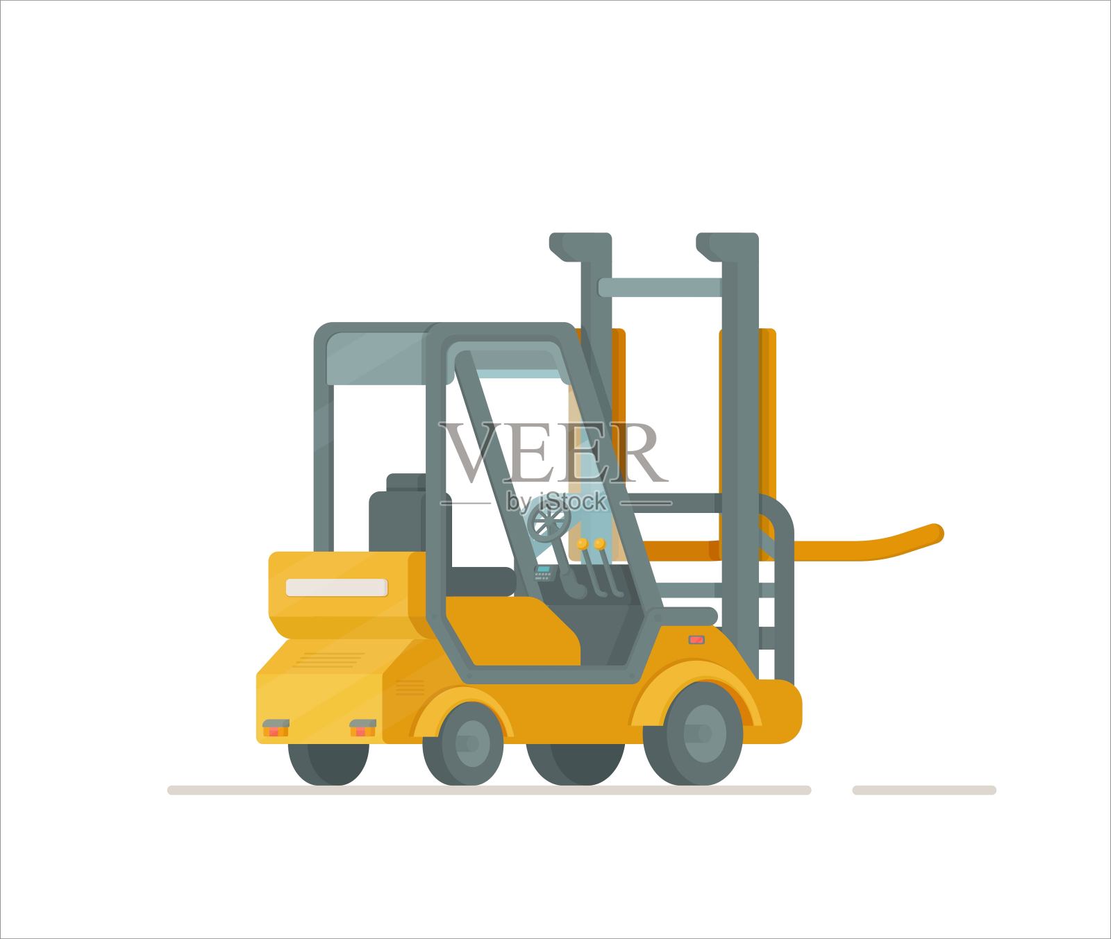 用于运输货物的车辆的矢量插图。插画图片素材