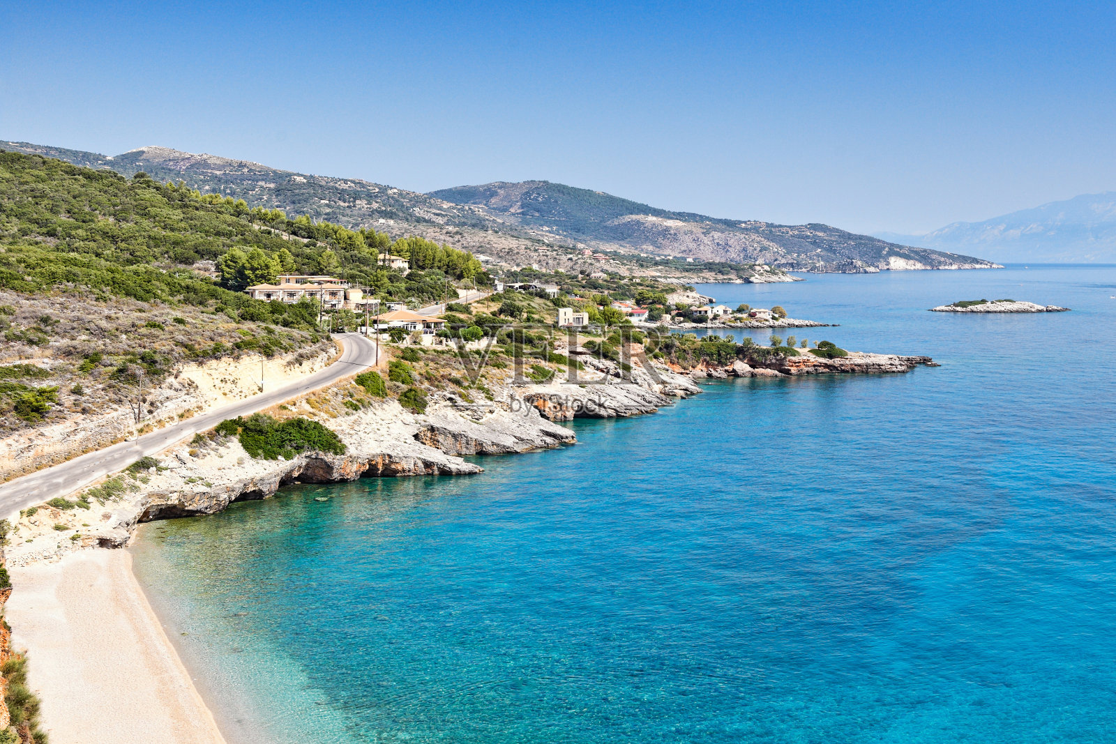 Makris Gialos在Zakynthos岛，希腊照片摄影图片