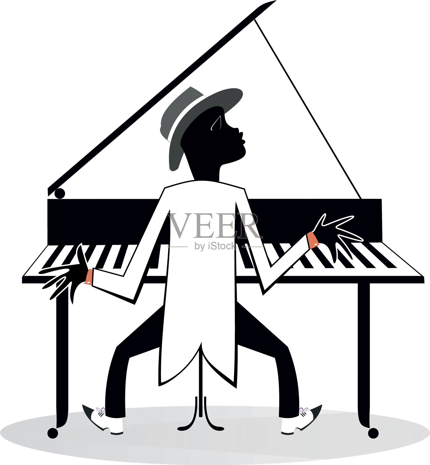 非洲的钢琴家设计元素图片