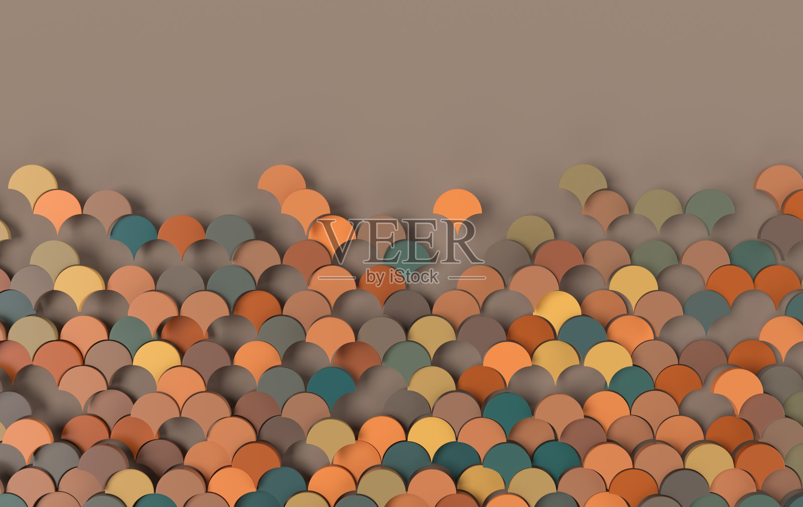 美人鱼鱼，龙鳞，爬行动物皮肤，波浪三维渲染。瓷砖。3d墙面纹理，屋顶瓦片。色彩柔和的室内壁纸设计背景照片摄影图片