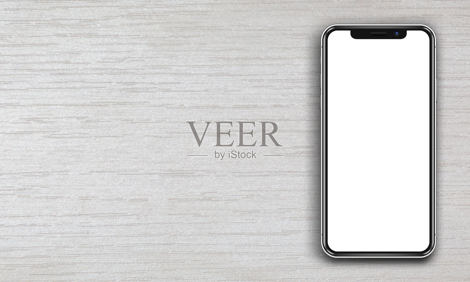 智能手机的空白空白屏幕上白色的木头背景照片摄影图片