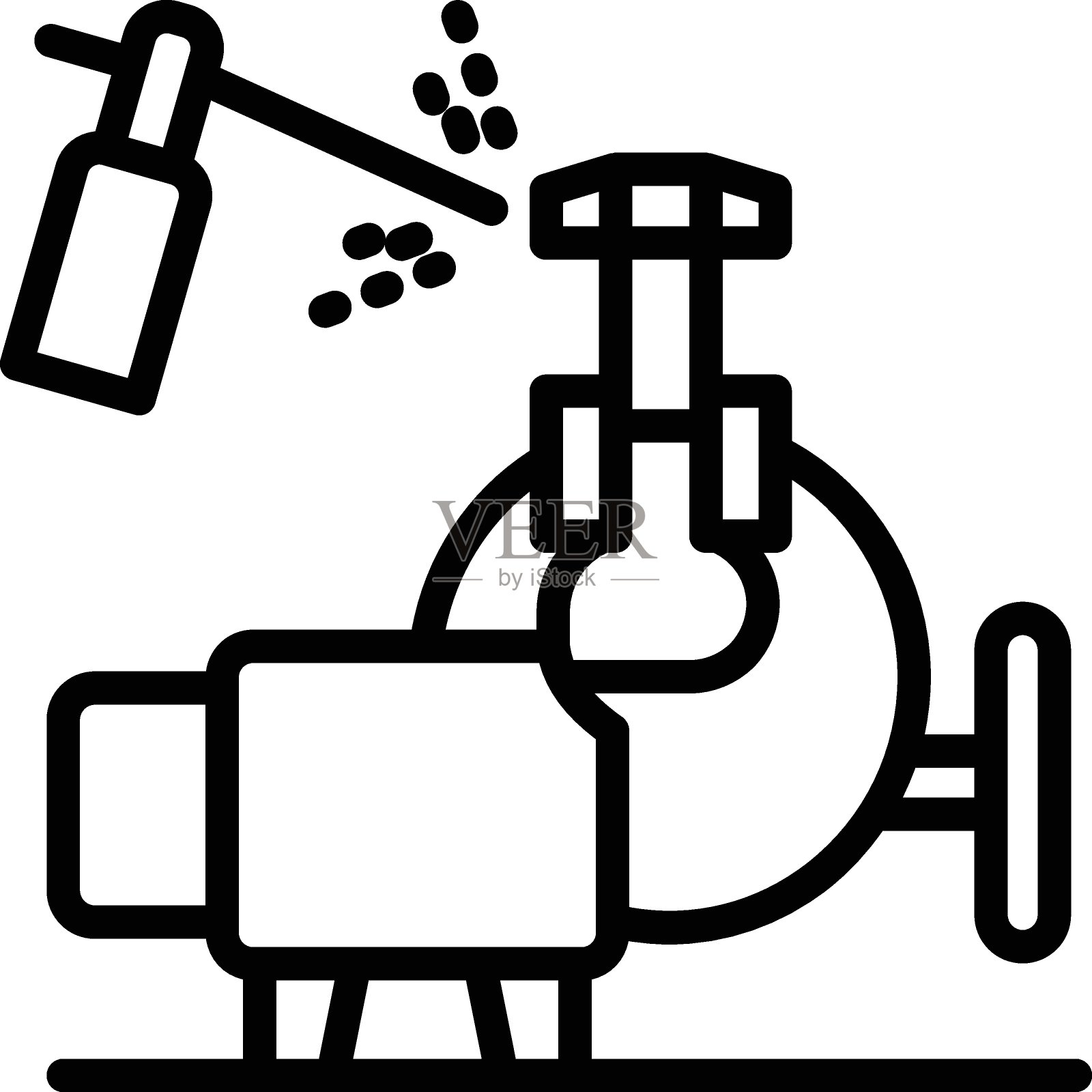 Tig焊接不锈钢螺栓概念矢量图标设计，白色背景上的弧焊设备和金属工作符号，建筑和工业制造标志插画图片素材