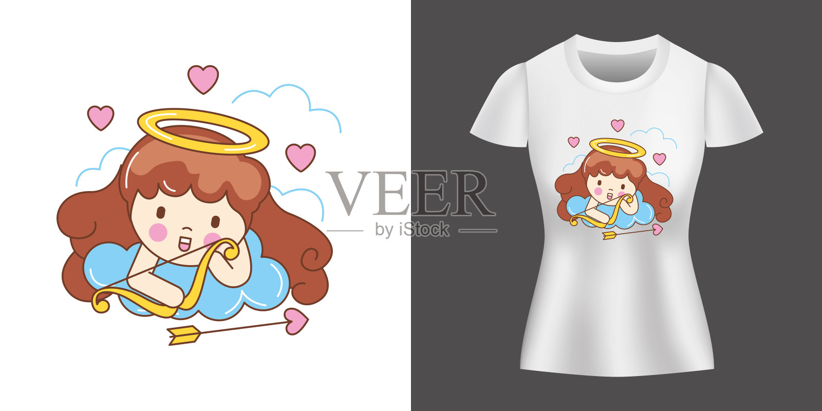 爱情天使卡通设计元素图片