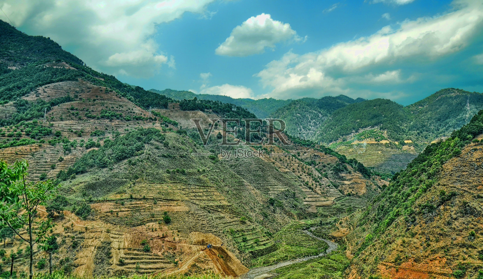 怒江河谷，中国云南省。照片摄影图片
