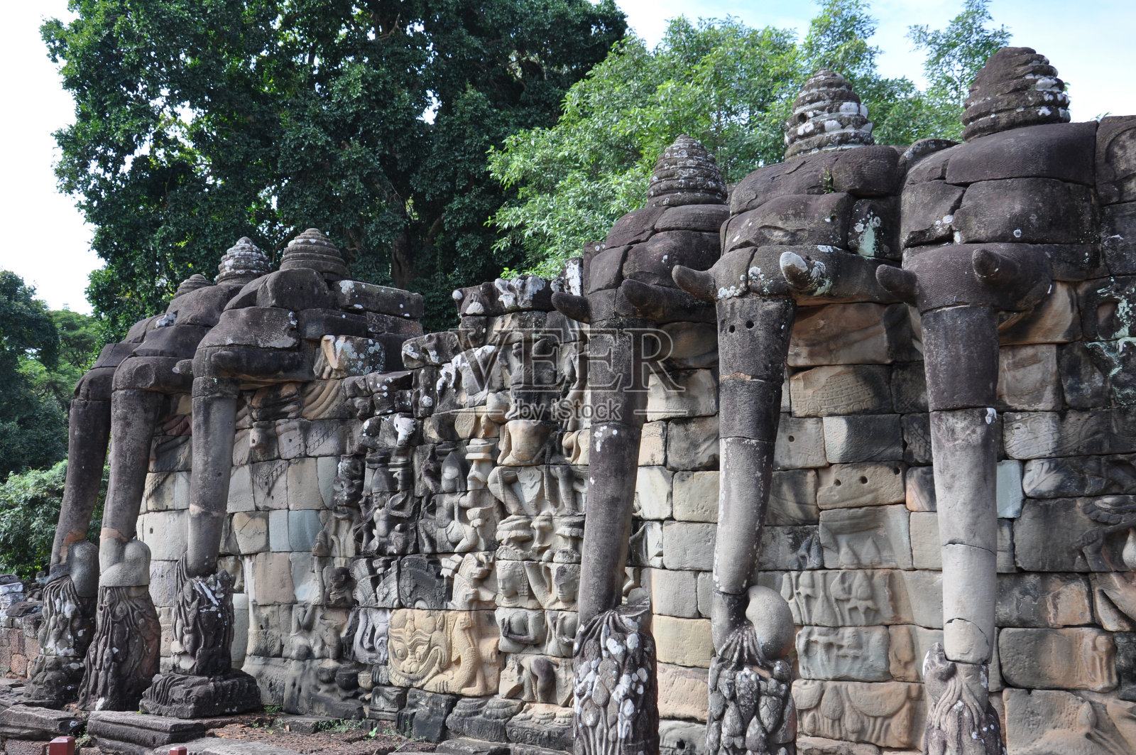 吴哥窟的雕刻和雕像照片摄影图片
