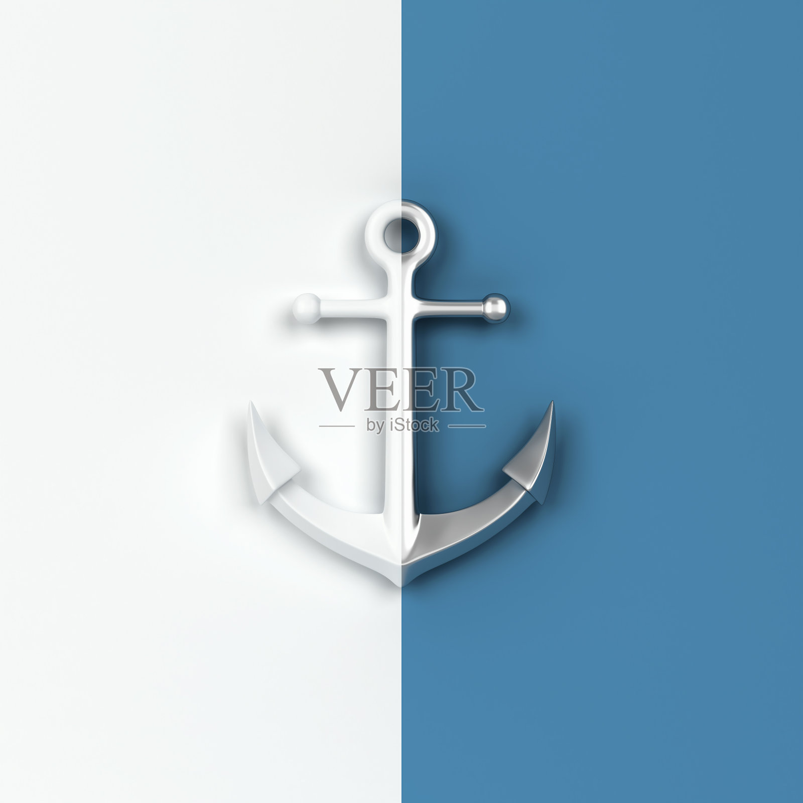 船锚符号分为两种颜色照片摄影图片