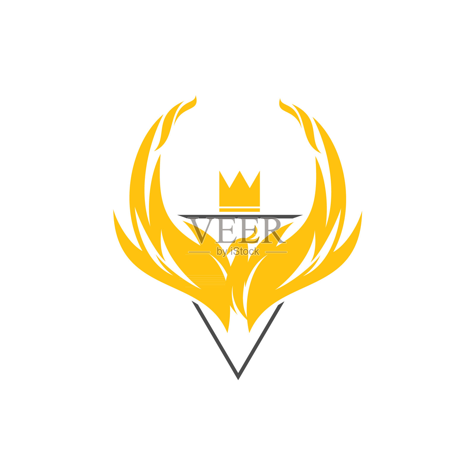 凤凰皇冠标志元素插画图片素材
