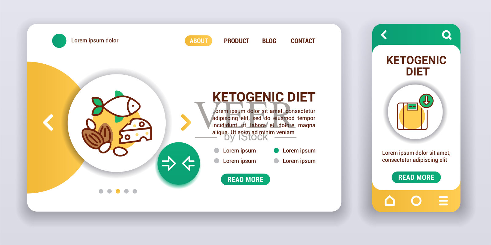生酮饮食网页横幅和移动应用程序工具包。卫生保健。轮廓矢量图插画图片素材