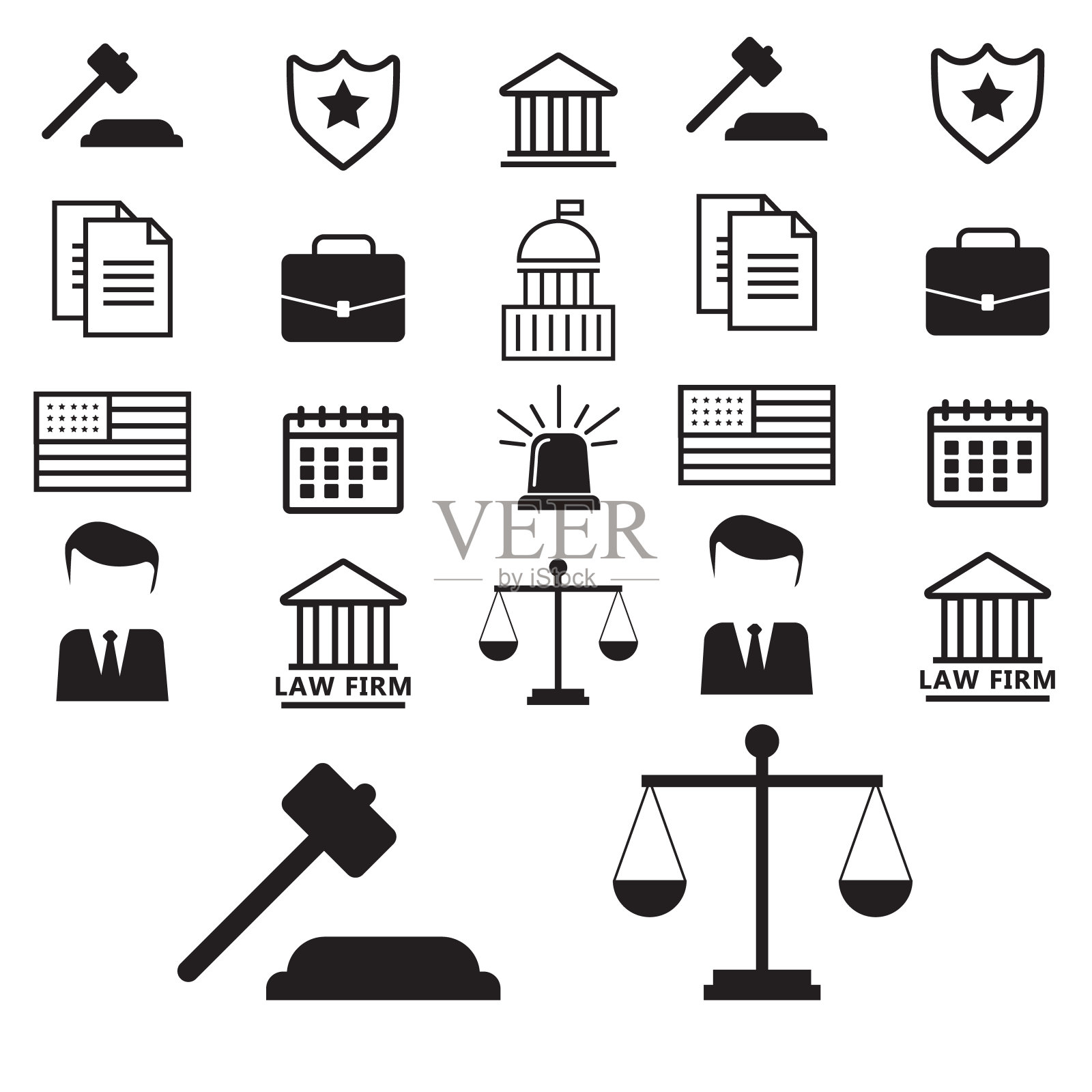 律师及律师事务所标志。律师平面矢量插图插画图片素材