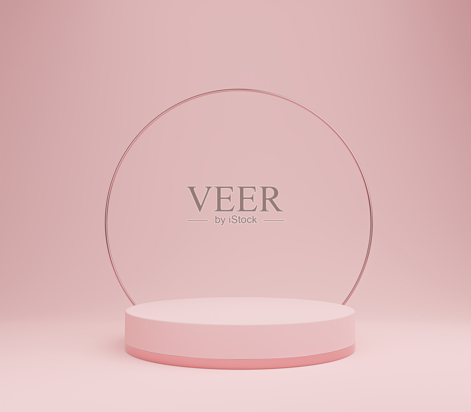平台粉色粉彩背景模拟最小场景显示产品演示，3d渲染照片摄影图片