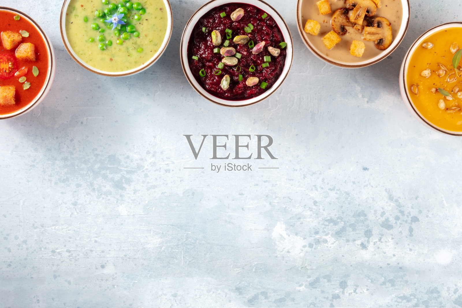 素食奶油汤横幅设计与复制空间照片摄影图片