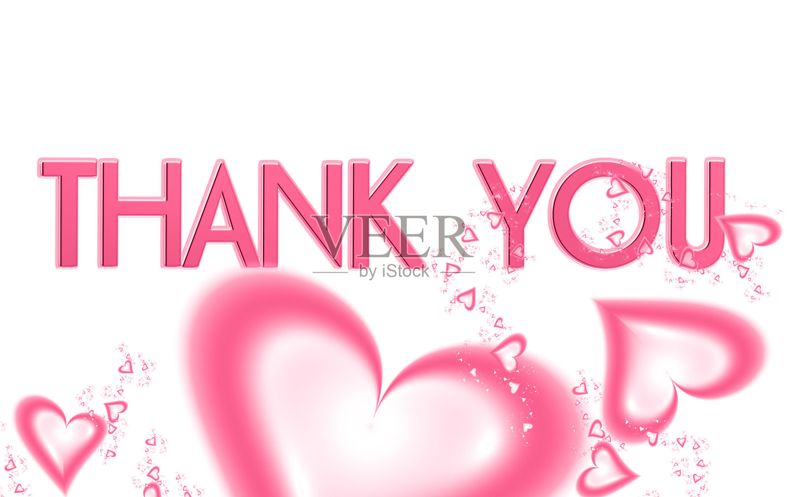 白色的背景上写着感谢，还有飞翔的心照片摄影图片