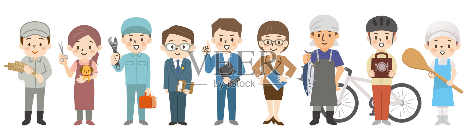 各种职业的劳动人民的插图插画图片素材