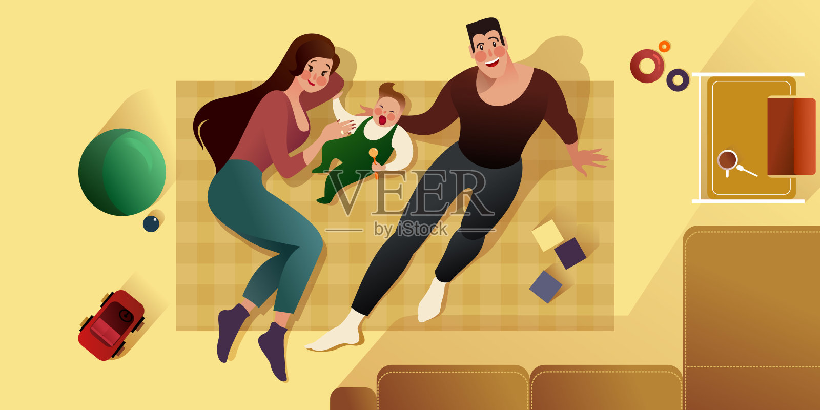 婴儿出生插画图片素材