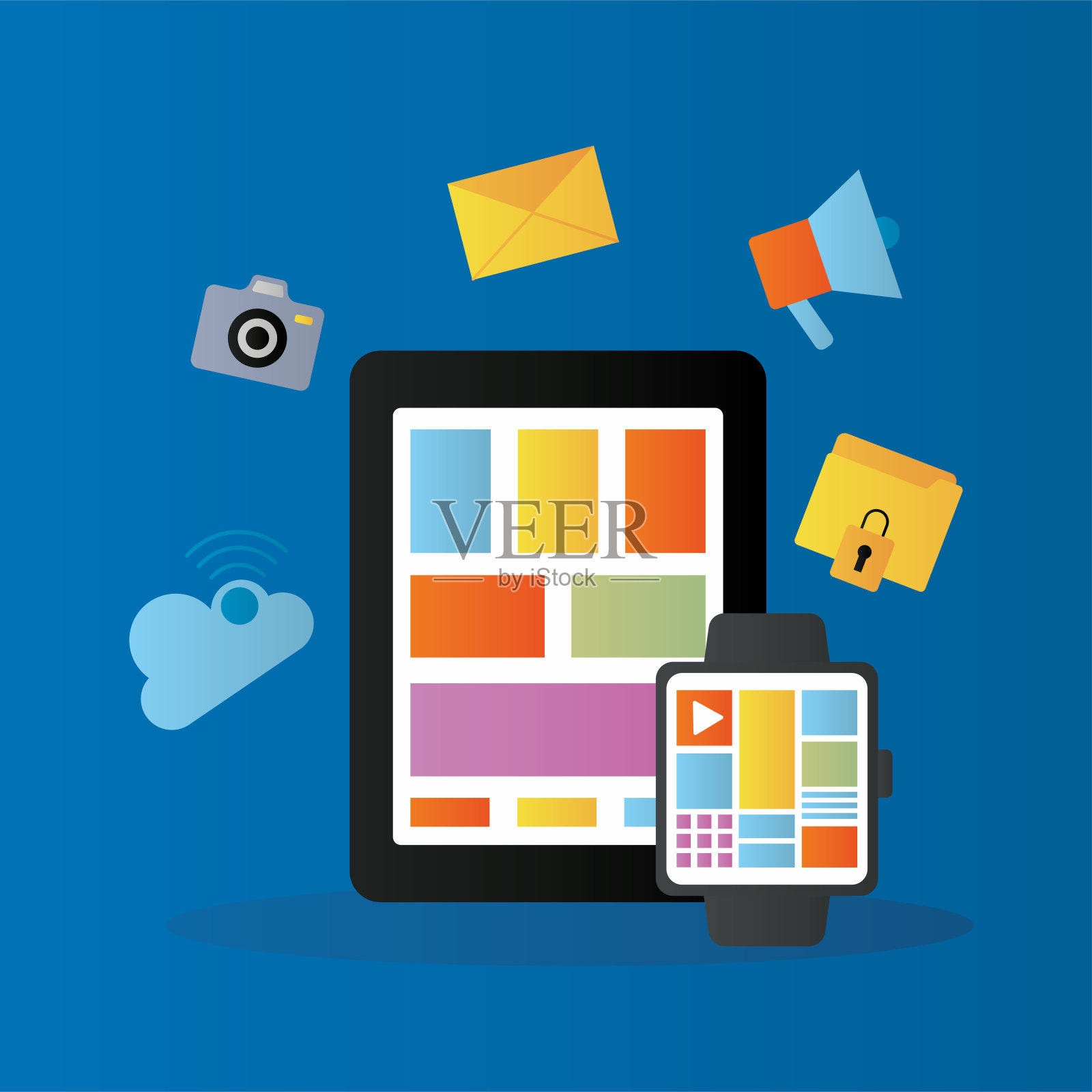 捆绑七个网页设计集图标插画图片素材