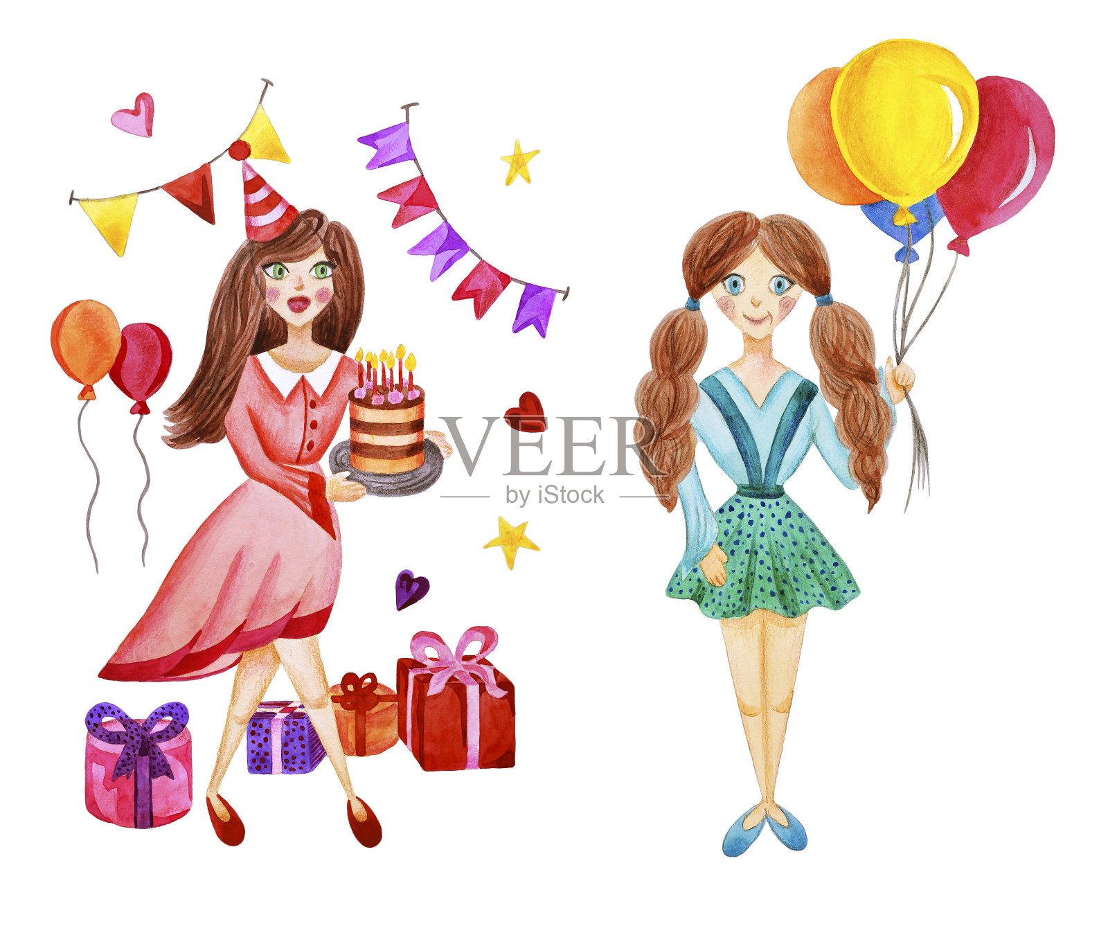 水彩插图设计模板素材