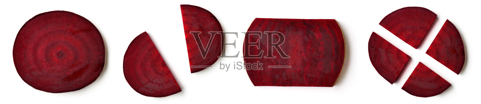 甜菜根片孤立在白色，从上面照片摄影图片