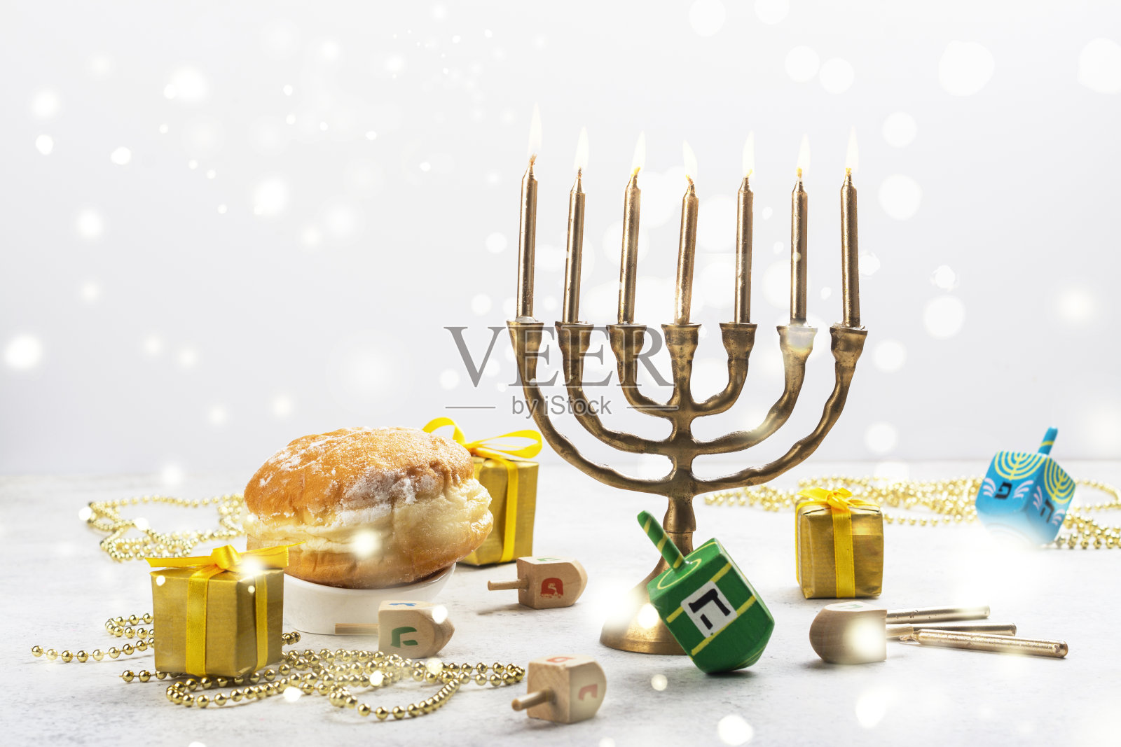 犹太节日光明节的背景照片摄影图片