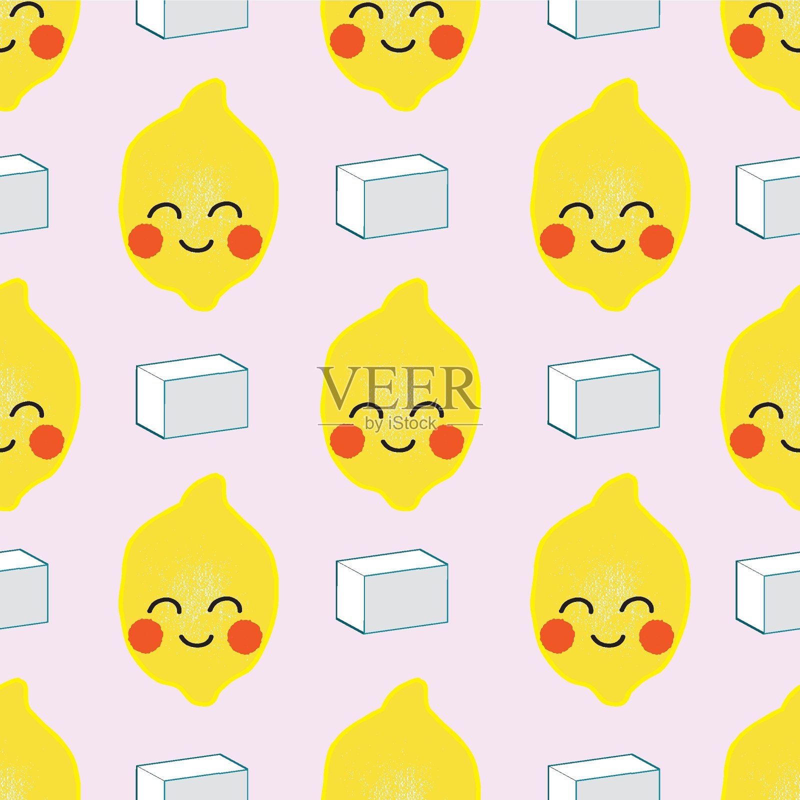 可爱的卡通脸插画图片素材