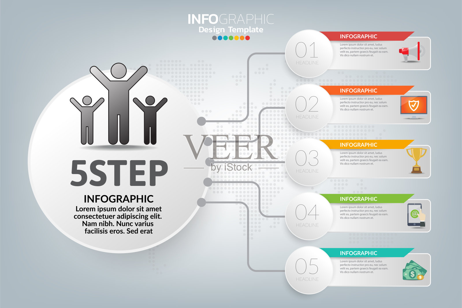 商业信息图表时间表如何成功的选项和图标。插画图片素材
