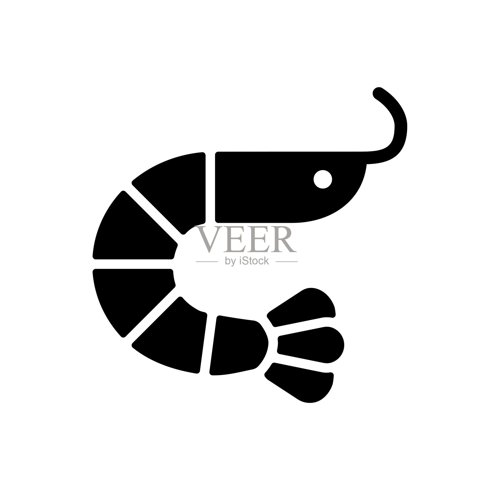 虾矢量字形图标。快餐的迹象图标素材