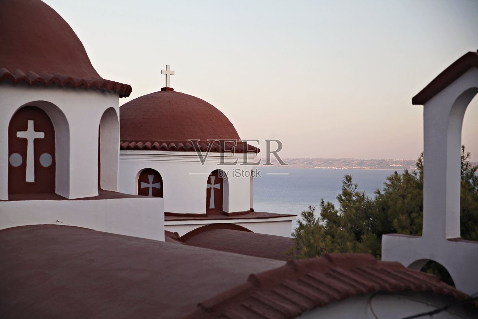 一个希腊岛上的教堂照片摄影图片