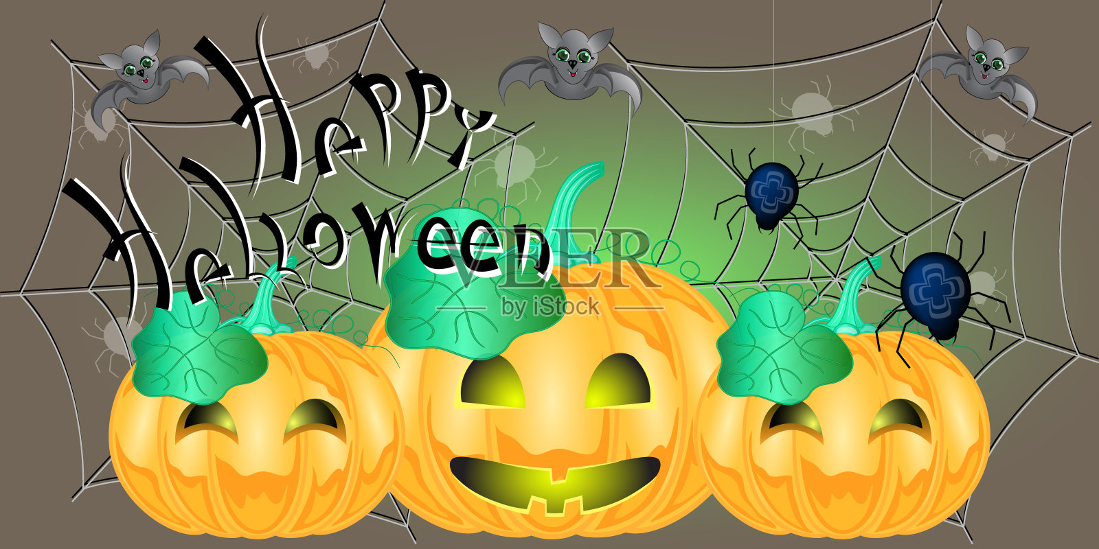 万圣节贺卡矢量插图快乐。设计模板素材