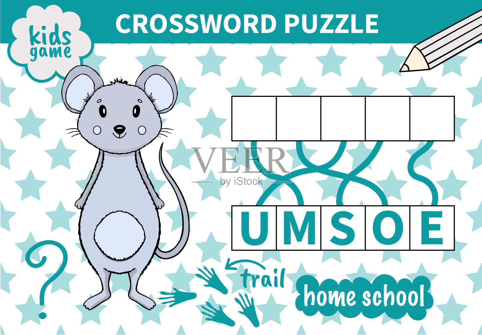 儿童棋盘上的动物游戏填字游戏为学龄前儿童和小学生的工作表。页阅读和匹配的儿童教育书籍插画图片素材